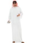 Funidelia | Arab Costume for man size 3XL Sheikh, Oil, Dollars - White - Costumes for adults fancy dress & props for Halloween, carnival & parties