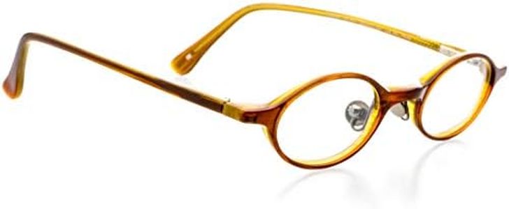 Hit Notion Optical Eyewear - Oval Shape, Plastic Full Rim Frame - for Women or Men Prescription Eyeglasses RX, Caramel