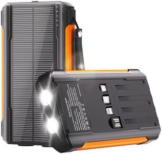 Nymzixt Solar Charger Power Bank 20000mAh, Portable Charger with 4 Cables