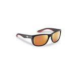 Flying Fisherman Double Header Classic Polarized Sunglasses, Black Frames/Amber-Red Mirror Lenses, Medium