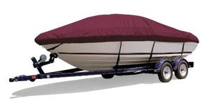 Survivor Marine Products Boat Cover for Euro Style V-Hull Bow Riders (Outboard Engine), Cranberry, 27-Feet 5-Inch - 28-Feet 4-Inch Length Overall x 102-Inch Beam Width