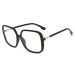 bullabulling Retro Square Reading Glasses For Women Blue Light Blocking Oversized Eyeglass Frames Large lens, Black, Large