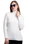 GODFREY Women's Acrylic Blend Turtle Neck Sweater (GWS1003F_Offwhite_M_Off White_M)