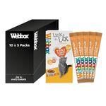 Webbox Lick-e-Lix Cat Treats, Chicken - Kitten Friendly, Grain and Gluten Free, No Artificial Preservatives or Colours (10 x 5 Packs)