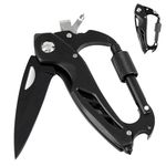 6 in 1 Multi Tool Locking Carabiner Camping Multitool, EDC Keyring with Bottle Opener, Window Beraker, Screwdriver, Camping Survival Gear for Men Birthday Father's Day Gifts, Pocket Tool for Outdoor