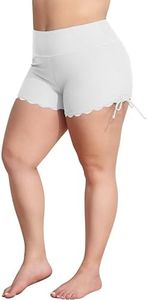 ATTRACO Womens Plus Size Swimming Shorts Swimsuit Bottoms Tummy Control White 2X