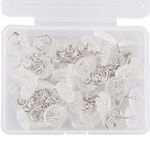 Vanyibro Clear Heads Twist Pins,50pcs Upholstery Pins with Storage Box for Bed Skirt, Sofa Covers, Roofs