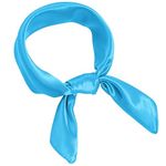 Pistha Chiffon Scarf Square Ribbon Neck Scarf Satin Scarf Handkerchief for Halloween Retro Women Girls Costume Accessory (Sky Blue, 23.6 * 23.6 inch)