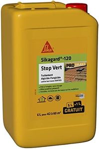 SIKA - Traitement algicide et fongicide - Nettoyant désincrustant - Sikagard 120 Stop Vert - Prêt à l'emploi - Elimine algues et lichens - Mur - Toiture - Terrasse - Façade - Dallage - 6L