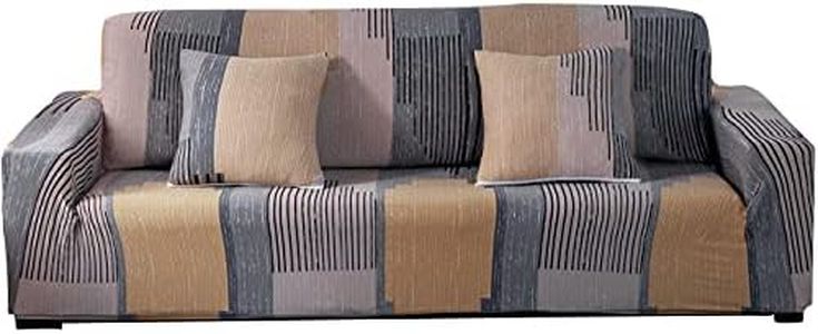 ARNTY Copridivano Elasticizzato 1/2/3/4 Posti,Estensibile Copri Divano Letto,Moderno Fodere Copridivani Elastico Fodera Protettiva(Colorato-Linee, Copridivano 3 Posti:181-230cm)