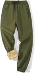 Gihuo Men Sweatpants Sherpa Fleece Lined Sweatpants Winter Thermal Active Outdoor Sports Track Jogger Pants(Army-XL)