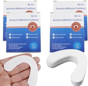 forwillsky 4 Pack Denture Adhesive Cushion Pads for Lower Teeth Long-Lasting, 120pcs Zinc Free Denture Adhesive Pads for Secure Hold and Food Seal