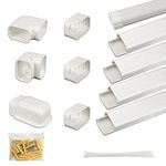 GCGOODS 4in 14ft Decorative PVC Line Cover Kit for Ductless Mini Split Air Conditioners, Central AC and Heat Pumps