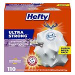 Hefty Ultra Strong Trash Bags (Lavender Sweet Vanilla, Tall Kitchen Drawstring, 13 Gallon 110 Count) – Fits All Simplehuman Size J Cans