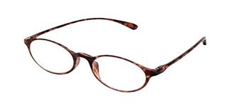 Calabria 719 Flexie Oval Flexible Reading Glasses +2.50 Tortoise Havana Men Women Trendy Bendable Readers TR90 Frame Durable