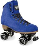 Sure-Grip Boardwalk Unisex Outdoor Roller Skates Material of Leather, Rubber, Suede & Aluminum Trucks | Comfortable, Extra Long Laces - Suitable for Beginners (Blueberry Plus, Mens 9 / Womens 10)