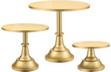 HBlife 3 Pcs Cake Stand, Gold Cake Stand Set Disc Diameter 8" 10" 12", Perfect Dessert Table Display Set, Cupcake&Cake Stands for Party, Wedding, Birthday, Baby Shower, Anniversary (Metal)