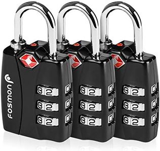Fosmon TSA Accepted Luggage Locks (Black - 3 Packs), Open Alert Indicator 3 Digit Combination Padlock Codes for Travel Bag, Suit Case, Lockers