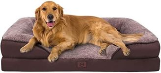 Large Orthopedic Dog Bed for Large and Extra Large Dogs Up to 100lbs - Orthopedic Egg-Crate Foam with Removable Washable Cover - Water-Resistant Pet Bed