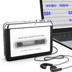 Microware Cassette to MP3 Converter USB Cassette Player from Tapes to MP3 or Digital Files for Laptop PC and Mac from Tapes to Mp3 New Technology Headphones