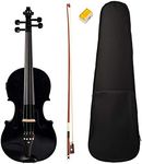 Latwne 4/4 Full-Size Violin Violin Sound and Electric Violin Solid Wood Body Accessories High Black Electric Violin