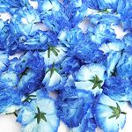 Roseikon Rids Artificial Carnation Flowers Pack of 100 Home Decorations Loose Carnation Flower Heads & Artificial Flower for Home Decor (Pack of 100 Pics Blue)