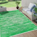 Famibay 5x8 Patio Rugs Outdoor Patio Carpet Waterproof Plastic Outdoor Rugs for Patio Reversible Lightweight Portable Outdoor Area Rug for Patio Deck Camping RV(Green)