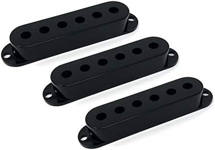 Vintage Forge Black Plastic Single Coil Pickup Covers for Fender Stratocaster Strat Electric Guitar (Set of 3) PCST-BLK