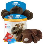 Pets Know Best presents HuggiePup - Cuddly Puppy Behavioral Aid Toy, Great for Crate Training- Pulsing Heartbeat, Heating Pack- Chocolate Dog