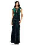 Adrianna Papell Women's Beaded Velvet Mermaid Gown, Hunter, 16