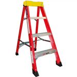Electricians Fibreglass Step Ladder 4 Tread 1.2m Heavy Duty Folding Stepladder Lightweight & Non-Conductive, Durable TUFFMATE