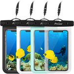 [4 Pack] ProCase Waterproof Phone Case Pouch Universal, Dry Bag for iPhone SE, 11 Pro Max, XS Max XR XS X 8 7 6S Plus, Galaxy S20 Ultra S10 S10e S9 S8 +/ Note 10 Plus 9 8, Pixel 4 XL 3 2 XL -Mixed