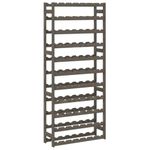 vidaXL Grey Solid Pine Wood Wine Rack - 77 Bottle Capacity, Vertical Storage, Stylish Wave Design, Ideal for Kitchens, Dining Rooms, Cellars, and Bars