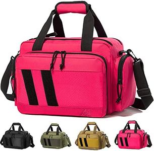 MERALIAN Range Bag -Tactical Gun Range Bag for Handguns,Pistols and Ammo.Padded Shooting Range Duffle Bag for Hunting Shooting Range Sport. (Pink)