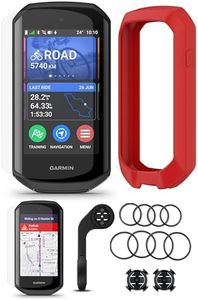 Garmin Edge 1050 Premium Cycling Computer Bundle - Color Touchscreen, Built-in Speaker, Training & Group Ride, Road Alerts with PlayBetter Silicone Case (Red), Screen Protectors, Tether & More