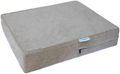 Go Pet Club Solid Memory Foam Orthopedic Pet Bed with Waterproof Cover, 55 by 38 by 4-Inch, Khaki