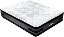 Giselle Bedding Double Mattress Bed Mattresses Cool Gel Memory Foam 36cm Thickness, with 7-Zone Spring System and Breathable Euro Top, 5Yrs Warranty, Medium Firm, White with Vacuum Packed