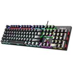 AULA S2022 Mechanical Wired Gaming Keyboard | Rainbow LED Backlit with Num Lock for Windows PC | 4 Kind of Rainbow Backlight Gaming Keyboard (Black)