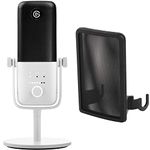 Elgato Wave:3 (White) Premium Studio Quality USB Condenser Microphone + Pop Filter Bundle
