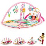 Bright Starts 4-in-1 Groovin’ Kicks Piano Gym, Tummy Time Play Mat & Activity Baby Toys, Floral Fiesta, Newborn to Toddler