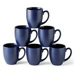 AmorArc 16oz Coffee Mugs Set of 6, Large Ceramic Coffee Mugs for Men, Women, Dad, Mom, Modern Coffee Mugs With Handle For Tea,Latte,Cappuccino,Cocoa. Dishwasher&Microwave Safe, Matte Blue