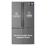 Electrolux 600L Frost Free Inverter French Door Refrigerator, TasteLockPlus Technology, FlexStor, Matte Dark Grey Stainless Steel, UltimateTaste 700, EQE6000A-B