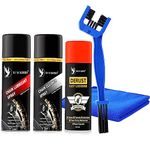 BLACKBIRD Bike Care Kit, 1 Pcs each - Chain Lube 220ml, Chain Cleaner 220ml, De-Rust 120ml, Chain Cleaning Brush and 1 Microfiber Cloth