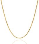 Jewelry Atelier Gold Chain Necklace Collection - 14K Solid Yellow Gold Filled Rope Chain Necklaces for Women and Men with Different Sizes (2.1mm, 2.7mm, or 3.8mm), 14K Gold Filled