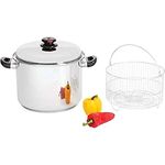 Health Smart 16 quarts Surgical Stainless-Steel "Waterless" Stockpot, Silver