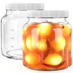 2 Pack 79 Oz Glass Jars with Lids, 100% Airtight and Leak-proof Half Gallon Mason Jar, Large Mason Jar with Wide Mouth for Cold Brew, Kombucha, Nut Milk, Ice Tea, Pickle Eggs, Flour, Sugar