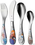 WMF Disney Frozen Children's Cutlery Set 4-Piece Children's Cutlery Stainless Steel with Name Engraving, Frozen Elsa and Anna, Cutlery Children from 3 Years, Polished Cromargan Engraving Cutlery for