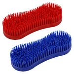 2 Pcs Silicone Horse Cleaning Grooming Brush Horse Grooming Brush Equestrian Massage Tool for Horse Grooming Care