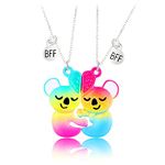 CERSLIMO Best Friend Necklace, Bff Necklace for 2 Girls, 2 Pcs Matching Best Friend Necklaces for Kids | Magnetic Heart Cute Koala Pendant Necklace Friendship Gifts Jewellery for Birthday Christmas