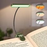 Gritin 19 LED Rechargeable Book Light for Reading in Bed - Memory Function, 3 Eye-Protection Modes & 5 Brightness Levels, Long Battery Life, 360° Flexible Clip On Book Reading Light-Deep Green